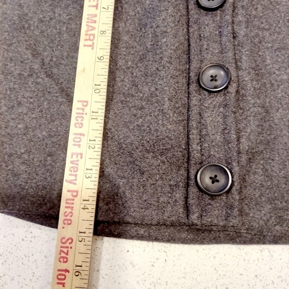 Gap Mini Skirt Dark Gray Wool Blend Button Up Fully Lined NWT Women's Size 4 - Picture 7 of 9